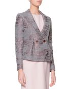 Giorgio Armani Sequined Boucle Shawl-Collar Jacket - Lyst