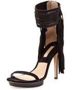 Michael Kors Daphne Suede Fringe Sandal - Lyst