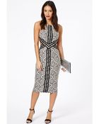 Missguided Abasila Lace Panel Cut Out Midi Dress - Lyst