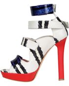 Alexander McQueen 130Mm Snake Leather Sandals - Lyst