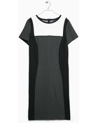 Violeta By Mango Tricolor Ponte Dress - Lyst