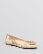 Tory Burch Ballet Flats - Reva Metallic Snake - Lyst