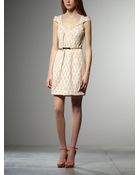 Patrizia Pepe Short Dress In Jacquard Cotton - Lyst