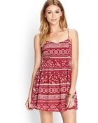 Forever 21 Folk Print Woven Dress - Lyst