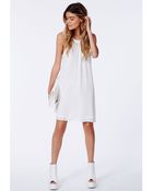 Missguided Laslie White Strappy Swing Chiffon Dress - Lyst