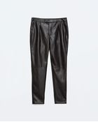 Zara Faux Leather Trousers - Lyst