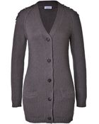 Brunello Cucinelli Raglan Sleeve Cashmere Cardigan With Decorative Shoulders - Lyst