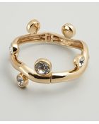 Kenneth Jay Lane Gold And Crystal Branch Bangle - Lyst