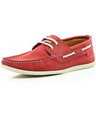 River Island Red Boat Shoes - Lyst