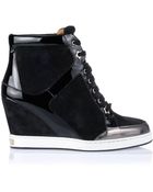 Jimmy Choo Preston Black Wedge Sneaker - Lyst