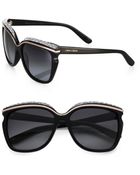 Jimmy Choo Oversized Crystal-Embellished Sunglasses - Lyst
