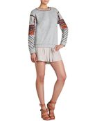 BCBGMAXAZRIA Cori Embroidered Sweatshirt - Lyst
