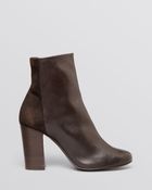 Delman Booties - Nyla High Heel Stretch Suede - Lyst