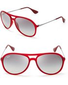 Ray-Ban Double Bar Aviator Sunglasses - Lyst