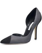 Oscar de la Renta Bi-Color Suede Jenna Pumps - Lyst