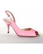 Sebastian Patent Peep Toe Slingback Heels - Lyst