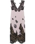 Christopher Kane Floral Lace Trim Wool Dress - Lyst