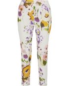 Lela Rose Catherine Printed Cotton-Blend Straight-Leg Pants - Lyst