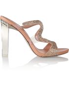 Rene Caovilla Crystal-Embellished Leather Sandals - Lyst