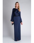 Amanda Wakeley Sayo Wrap-Front Silk Gown - Lyst