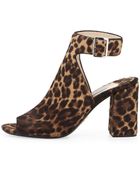 Prada Peeptoe Calf Hair Sandal - Lyst