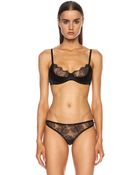 Fleur du Mal Rose Lace Quarter Cup Bra - Lyst