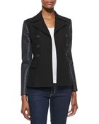 Michael Kors Double-Face Jacket With Quilted Sleeves - Lyst