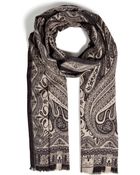 Etro Cashmere-Silk Paisley Print Scarf - Lyst