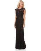 Laundry By Shelli Segal Lace Wavy Ribbed Gown - Lyst