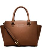 MICHAEL Michael Kors Selma Leather Medium Zip Satchel - Lyst