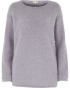 River Island Purple Fluffy Knitted Tunic Sweater - Lyst