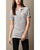 Burberry Cotton Modal Polo Shirt - Lyst