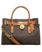 Michael Kors Hamilton Medium Logo Satchel - Lyst