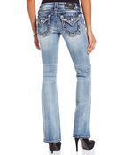 Miss Me Rhinestone Bootcut Jeans - Lyst