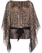Roberto Cavalli Printed Silk-Chiffon Kaftan Top - Lyst