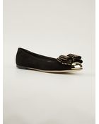 Giuseppe Zanotti Bow Detail Ballerinas - Lyst