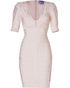 Hervé Léger Pointelle Bandage Dress - Lyst