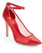BCBGeneration Mesh & Leather Ankle Strap Pumps - Lyst