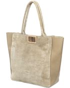 Roger Vivier Large Ines Suede & Leather Tote Bag - Lyst