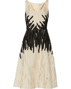 Lela Rose Velvet-Appliquã©D Organza Dress - Lyst