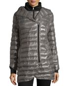 French Connection Asymmetric-Zip Packable Down Coat - Lyst