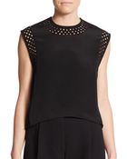 3.1 Phillip Lim Eyelet Silk-Crepe Blouse - Lyst