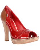Gianfranco Ferré Criss-Cross Peep-Toe Platform Pump - Lyst