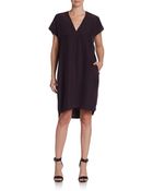 Vince V-Neck Silk Dress - Lyst