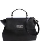 Armani Black Leather Top Handle Bag - Lyst