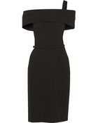 Oscar de la Renta Belted Stretch Wool-Blend Dress - Lyst