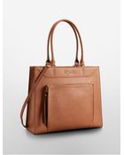 Calvin Klein Saffiano Leather Large Tote Bag - Lyst