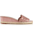 Oscar de la Renta Lido Laser-Cut Patent-Leather Sandals - Lyst