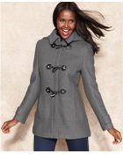 Calvin Klein Faux-Leather-Trim Toggle Wool-Blend Coat - Lyst