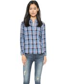 Madewell Blue Plaid Cozy Shirt - Blue Plaid - Lyst